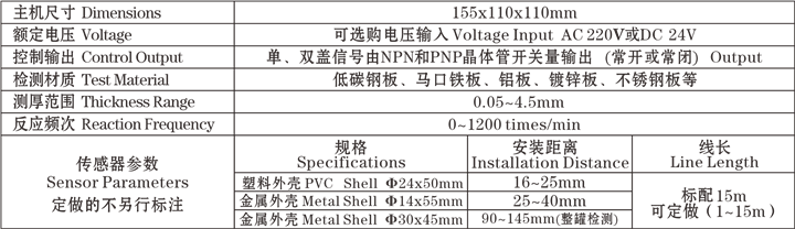 金屬雙料檢測器HJG.SP-NP3參數(shù)